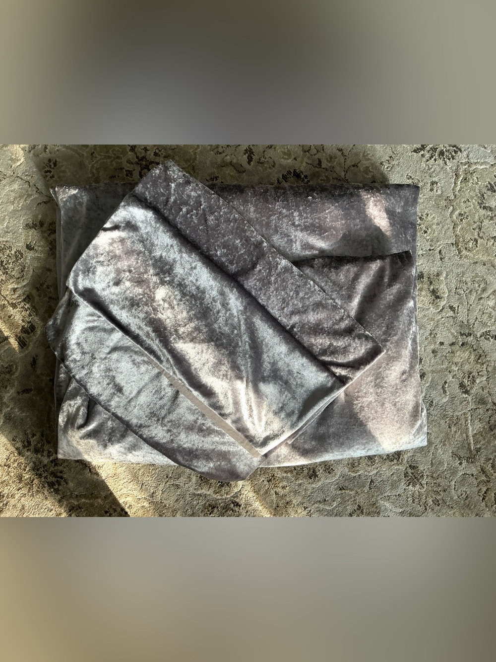 Plush Velvet duvet/ pillow sham Set - Silver Gray